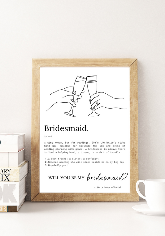 Bridesmaid/Maid of Honour Proposal Letter Print