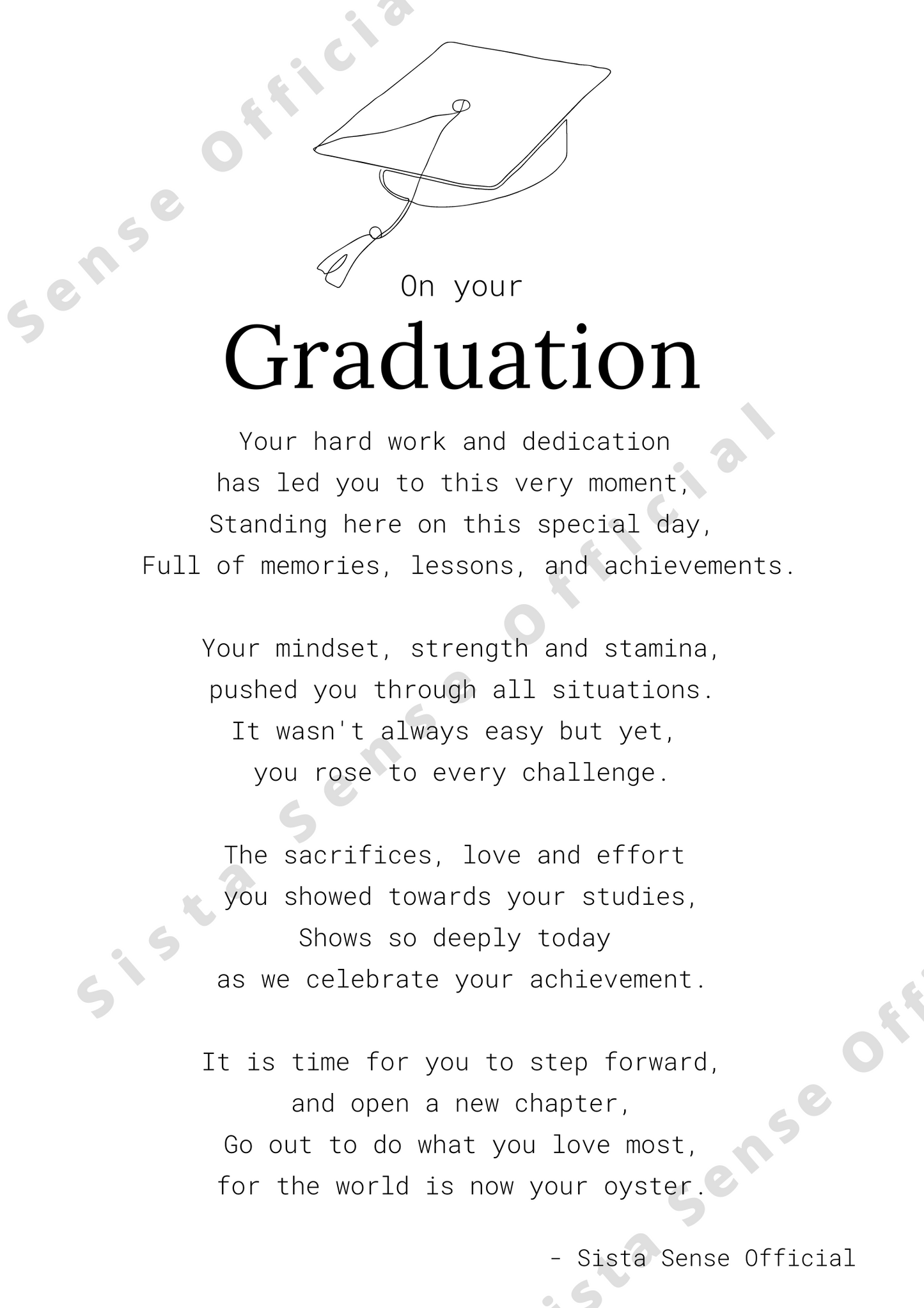 Graduation Letter Print