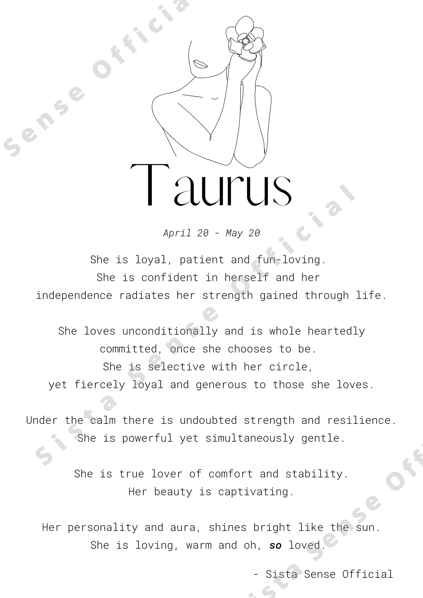 Taurus Letter Print