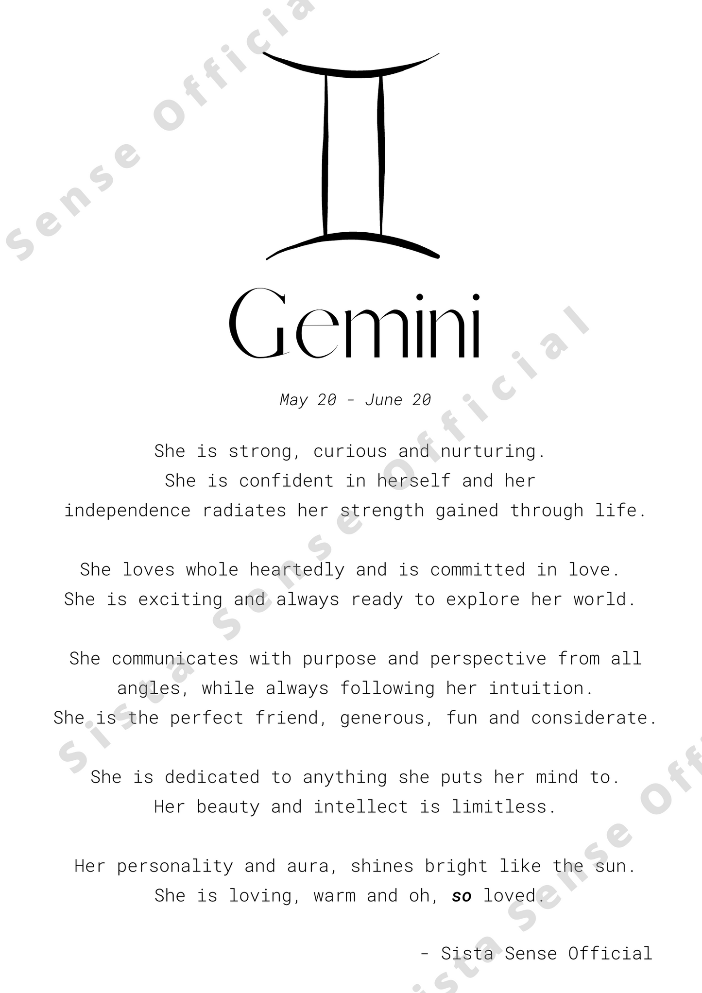 Gemini Letter Print