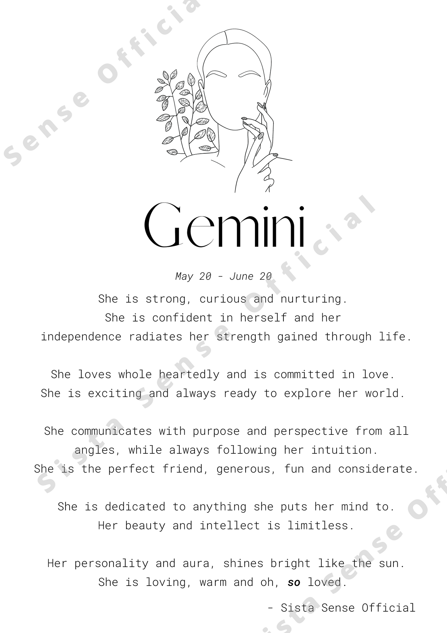 Gemini Letter Print