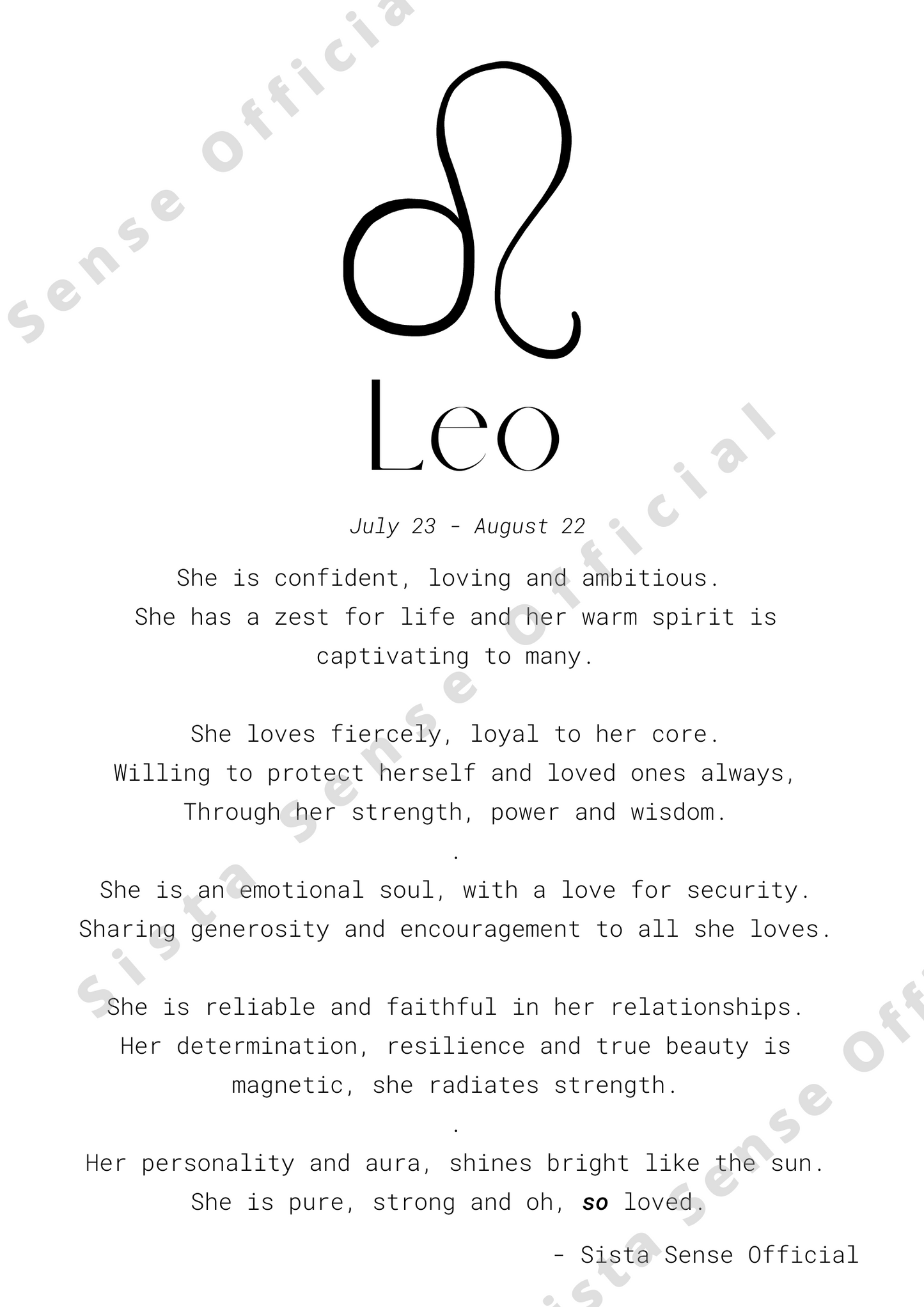 Leo Letter Print