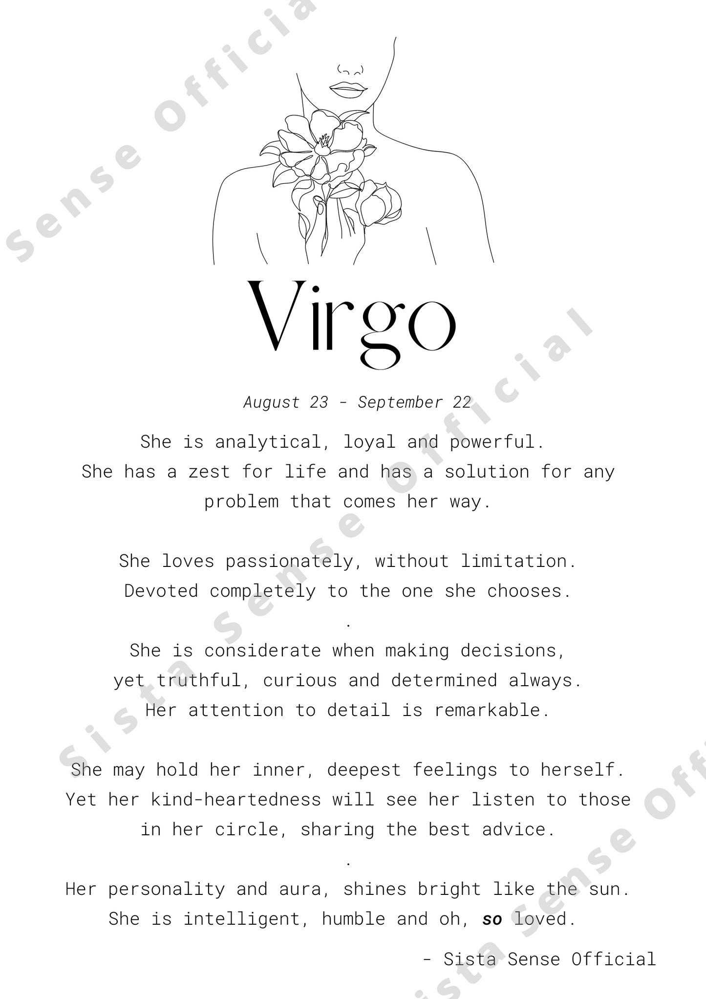 Virgo Letter Print