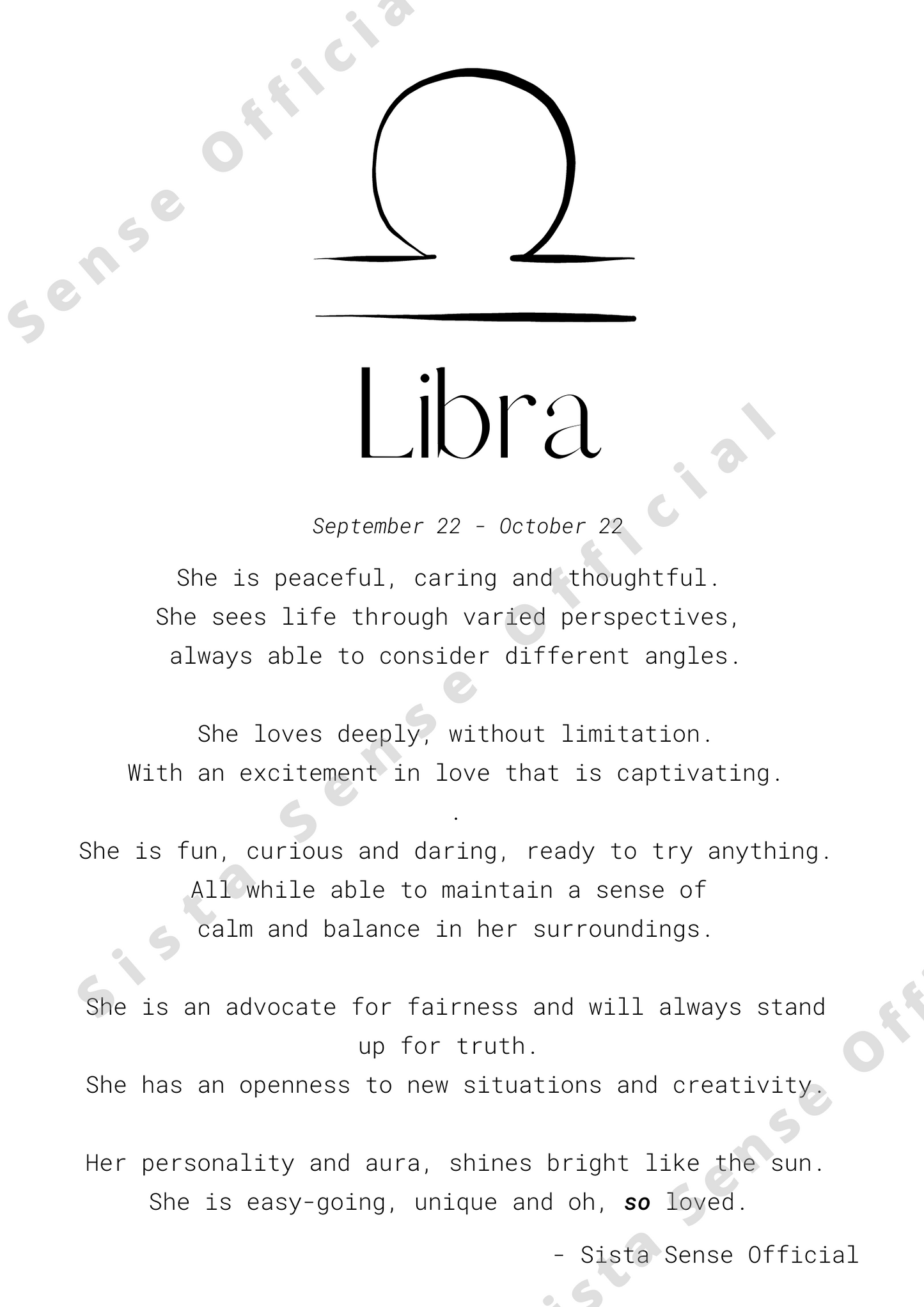 Libra Letter Print