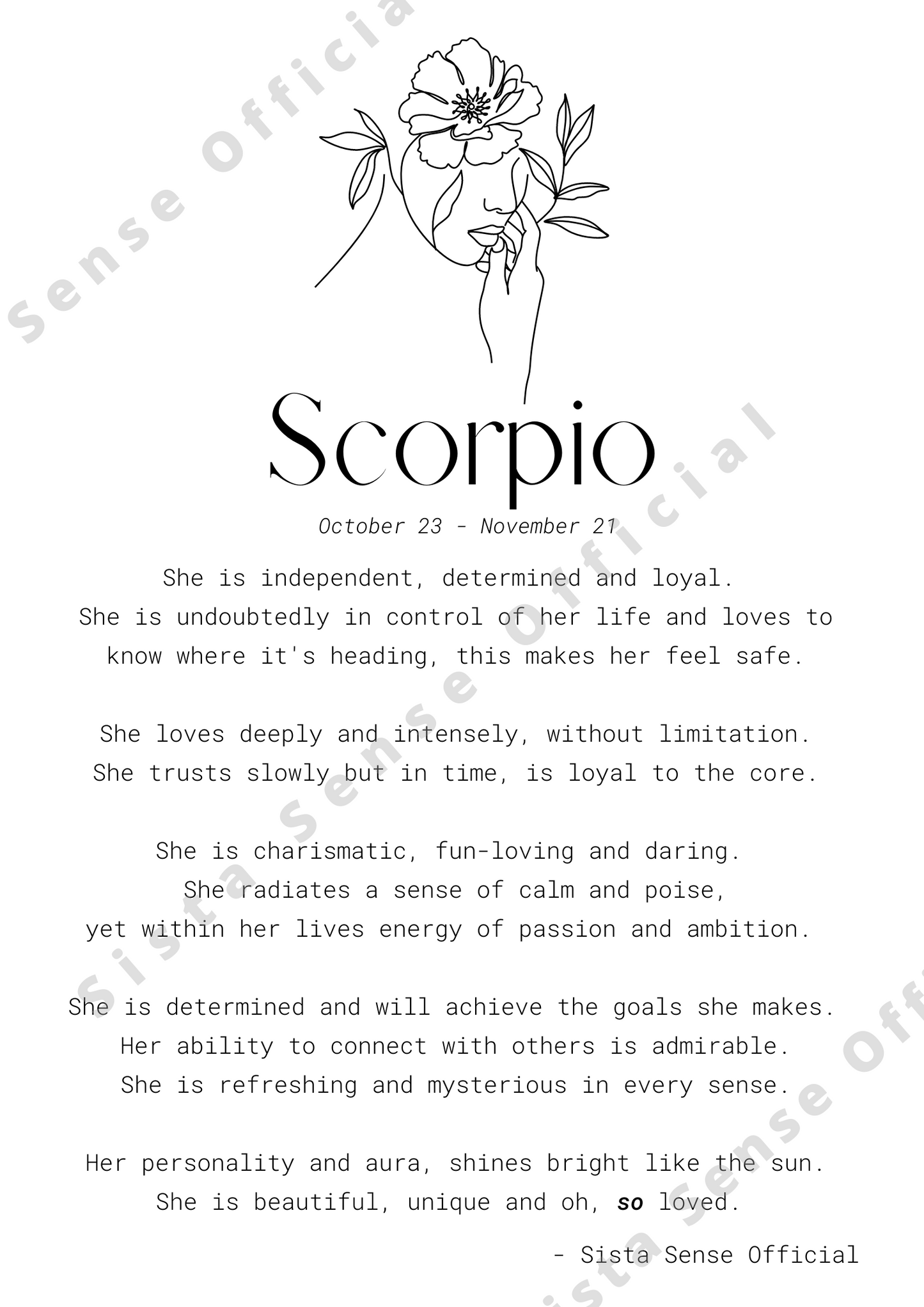 Scorpio Letter Print