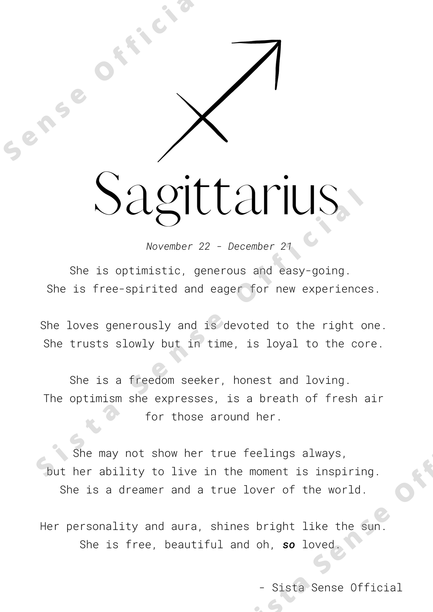 Sagittarius Letter Print