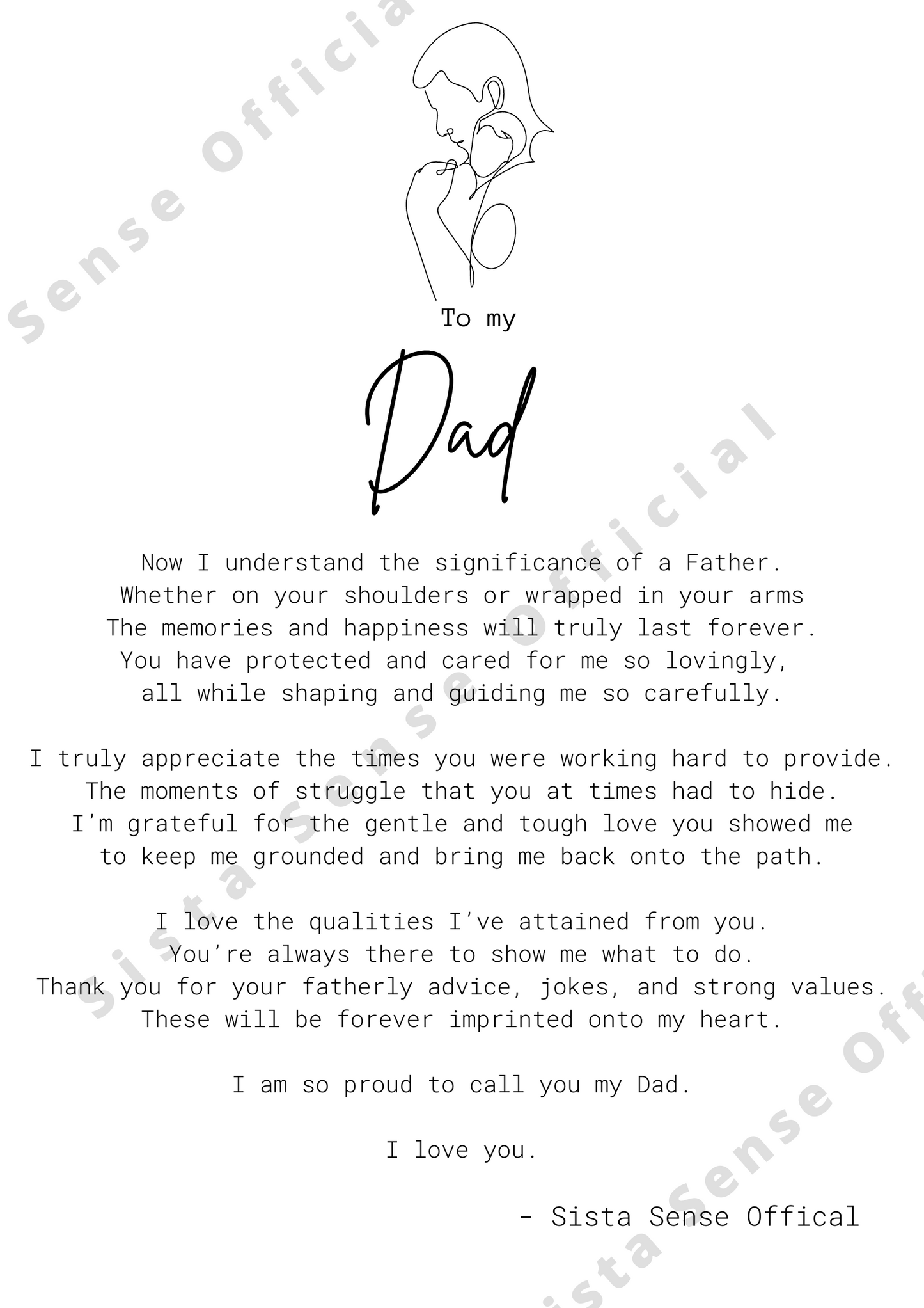 Dad Letter Print (from adult)