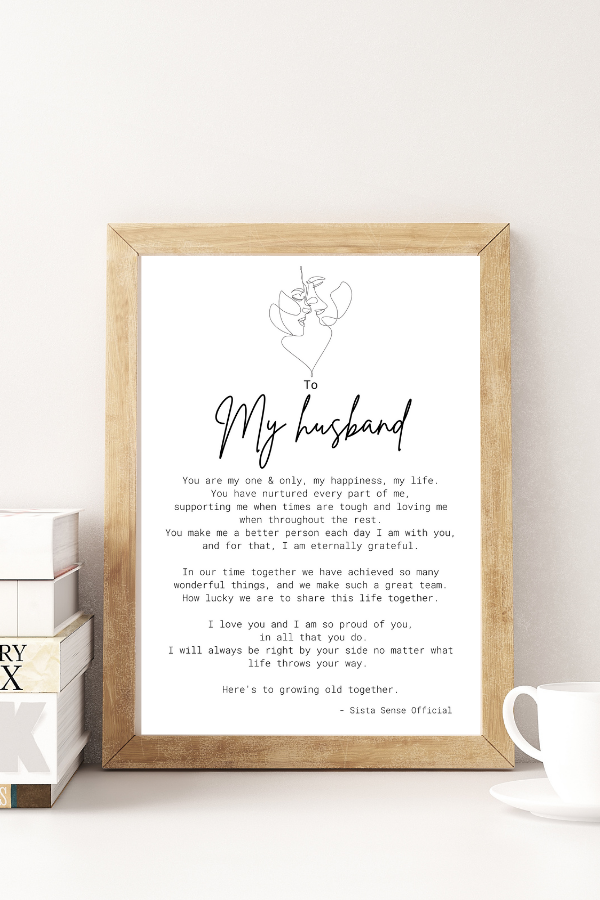 My husband Letter Print