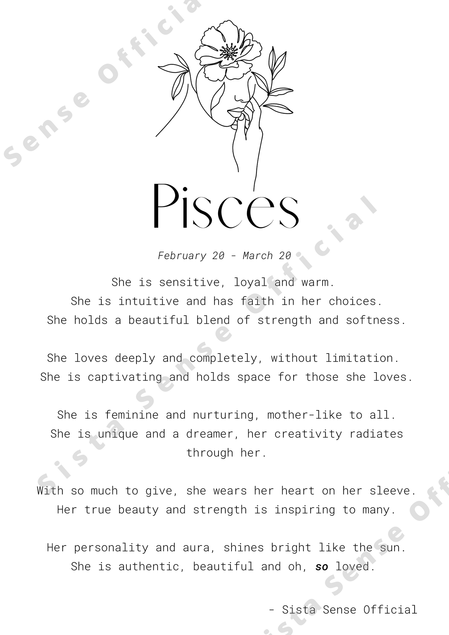 Pisces Letter Print