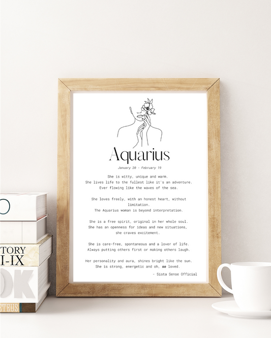 Aquarius Letter Print