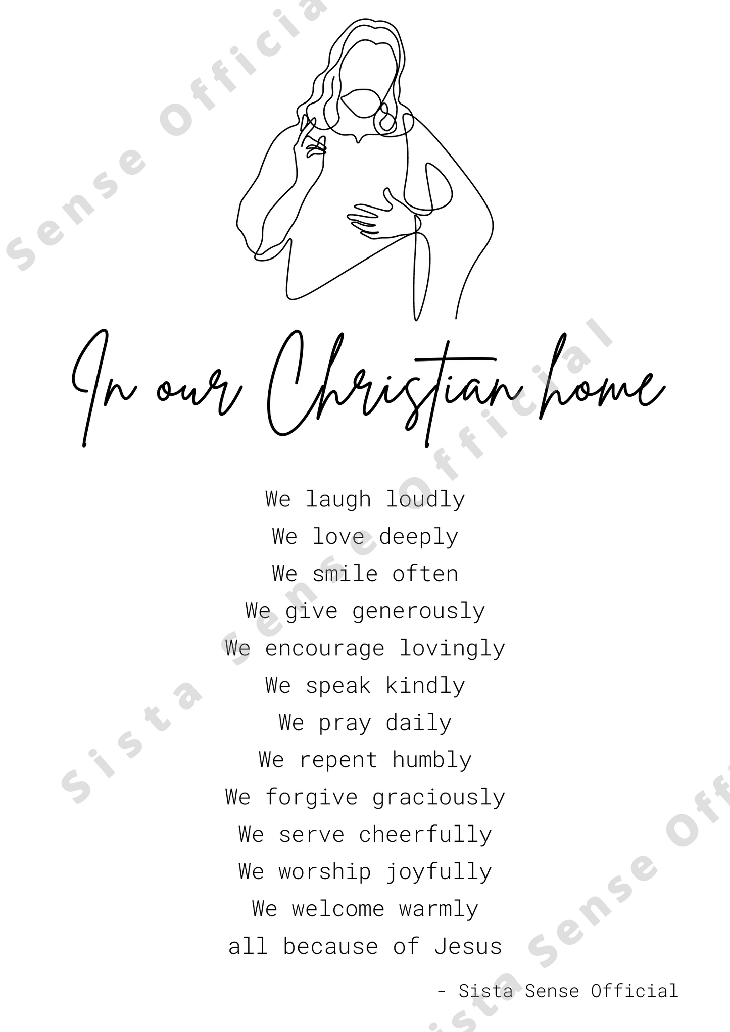 Our Christian Home 'Jesus' Letter Print