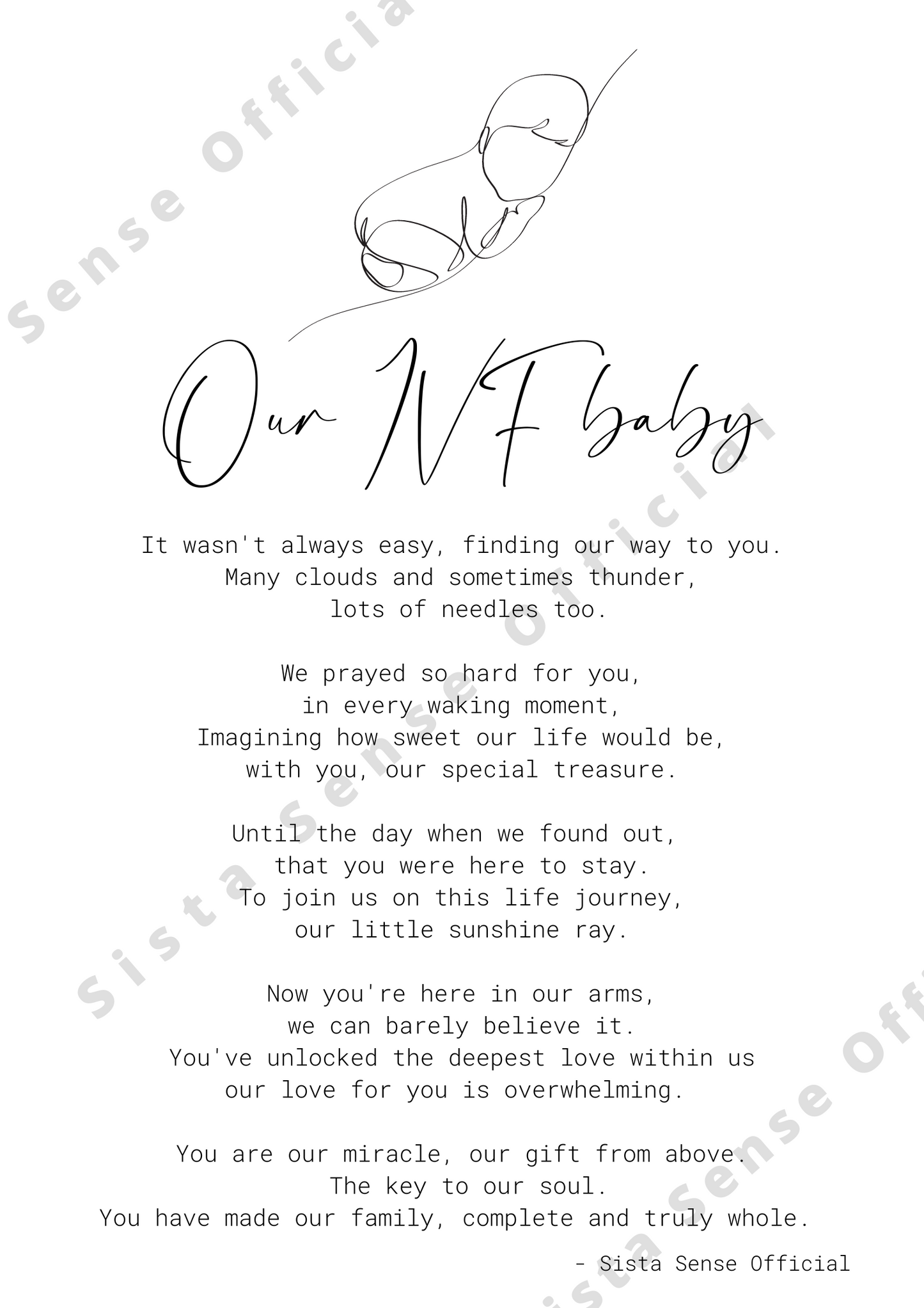 Our IVF Baby Letter Print