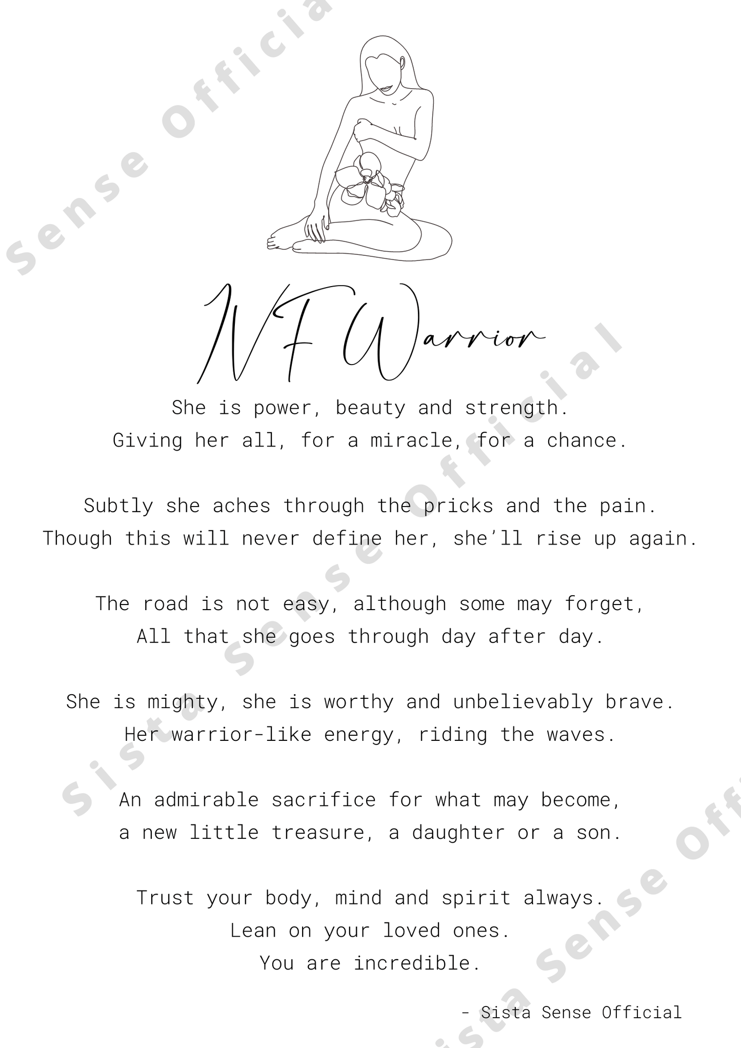 IVF Warrior Letter Print