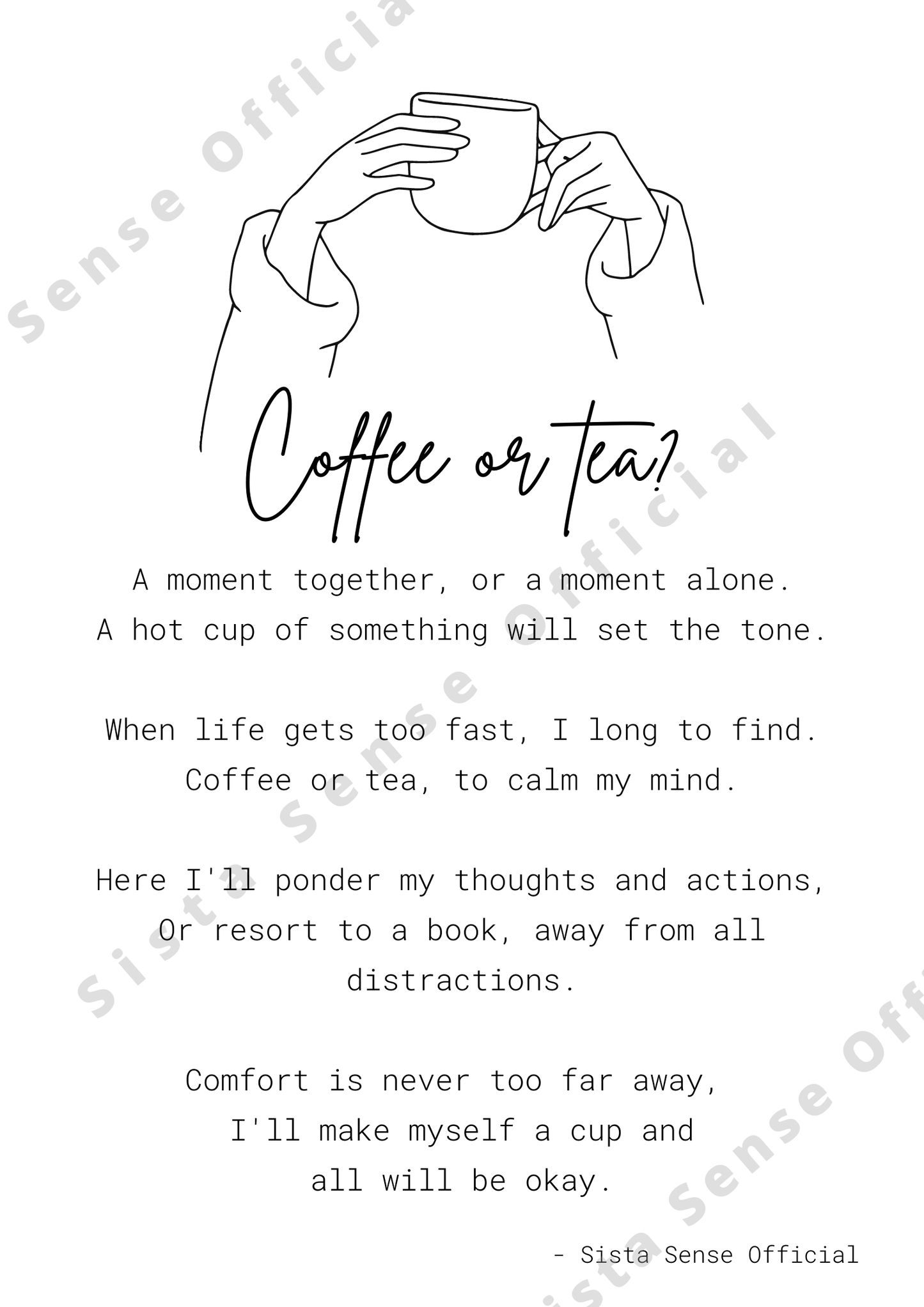 Coffee or Tea Letter Print