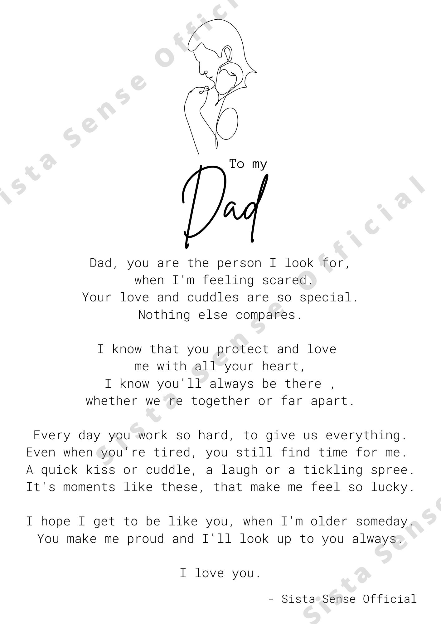 Dad Letter Print (from child)