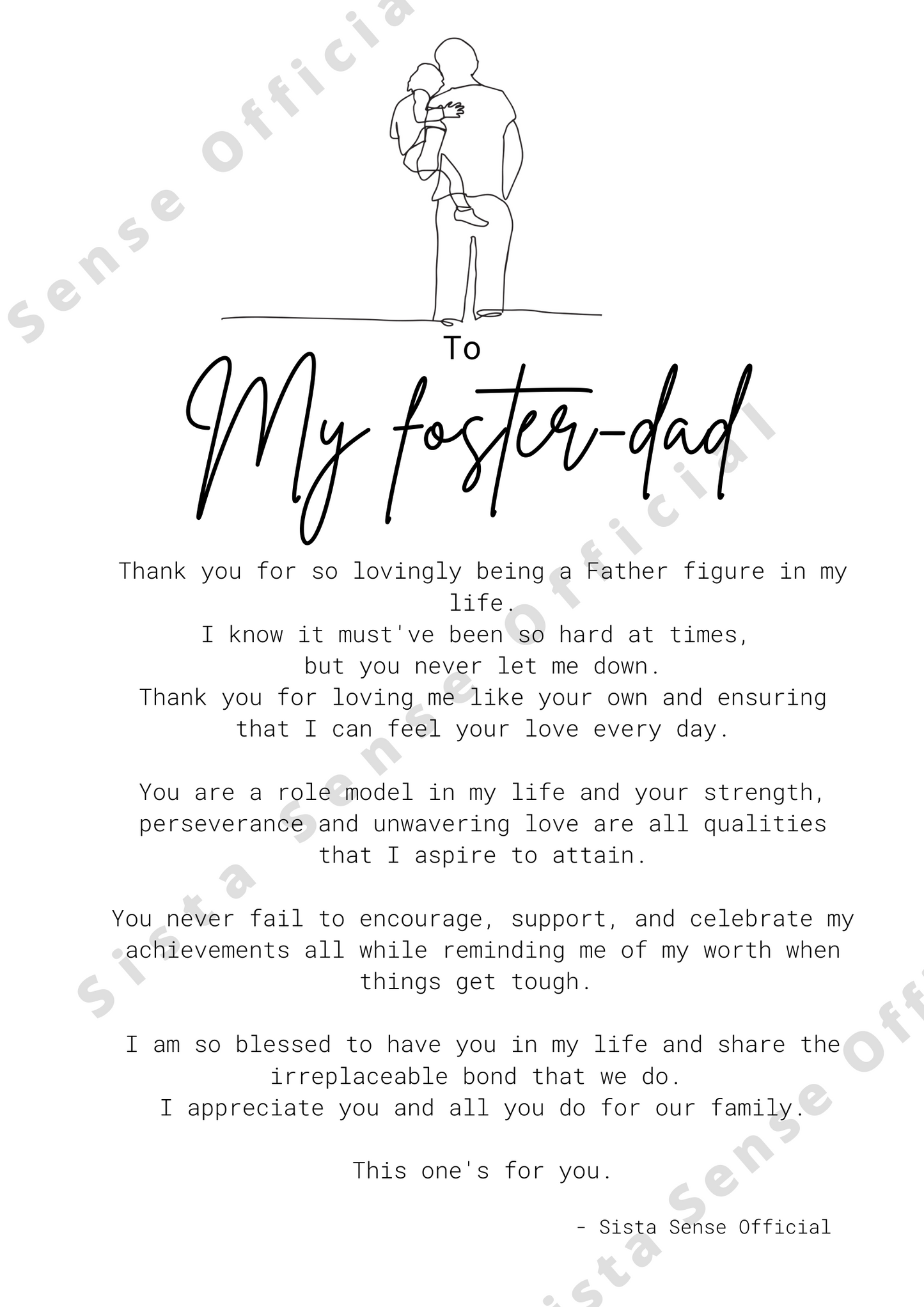 Foster Dad Letter Print