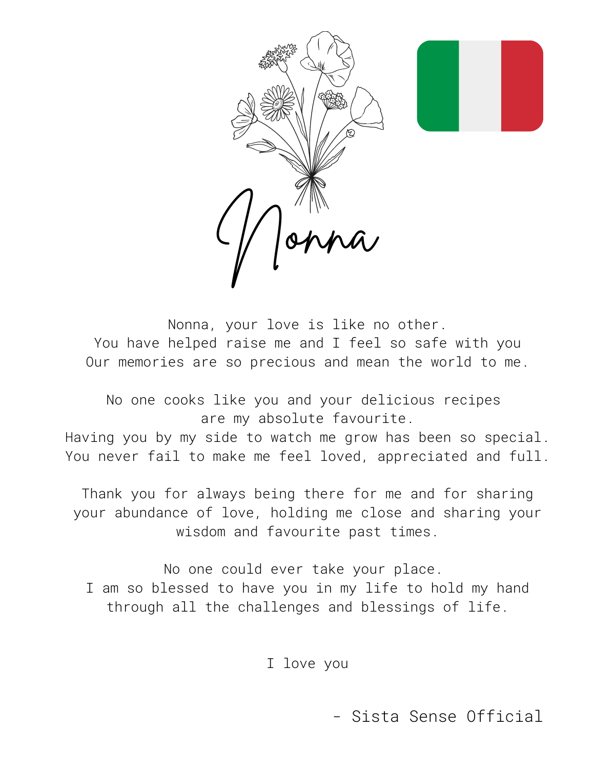 Nonna Letter Print