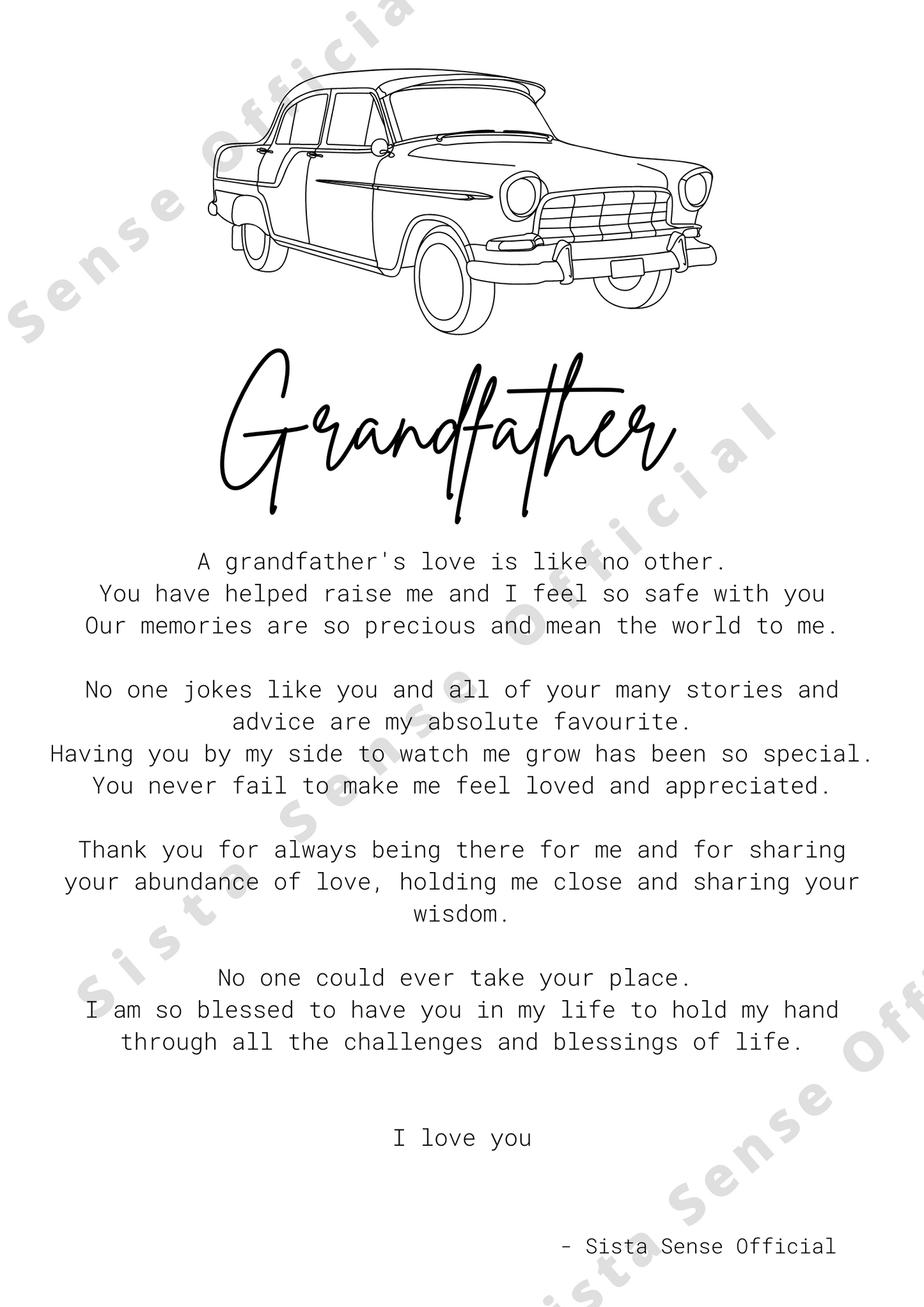 Grandfather Letter Print