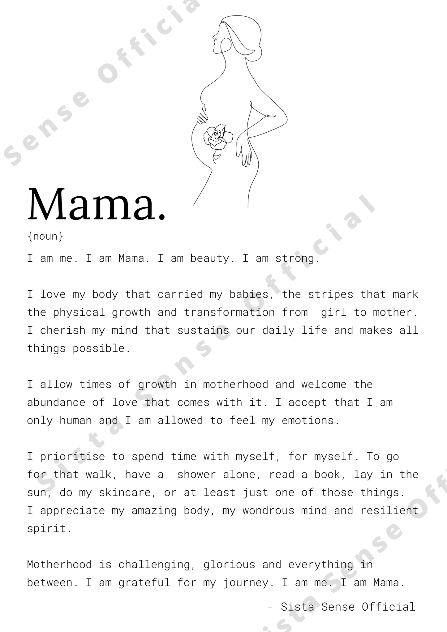 I am Mama/Mother Letter Print