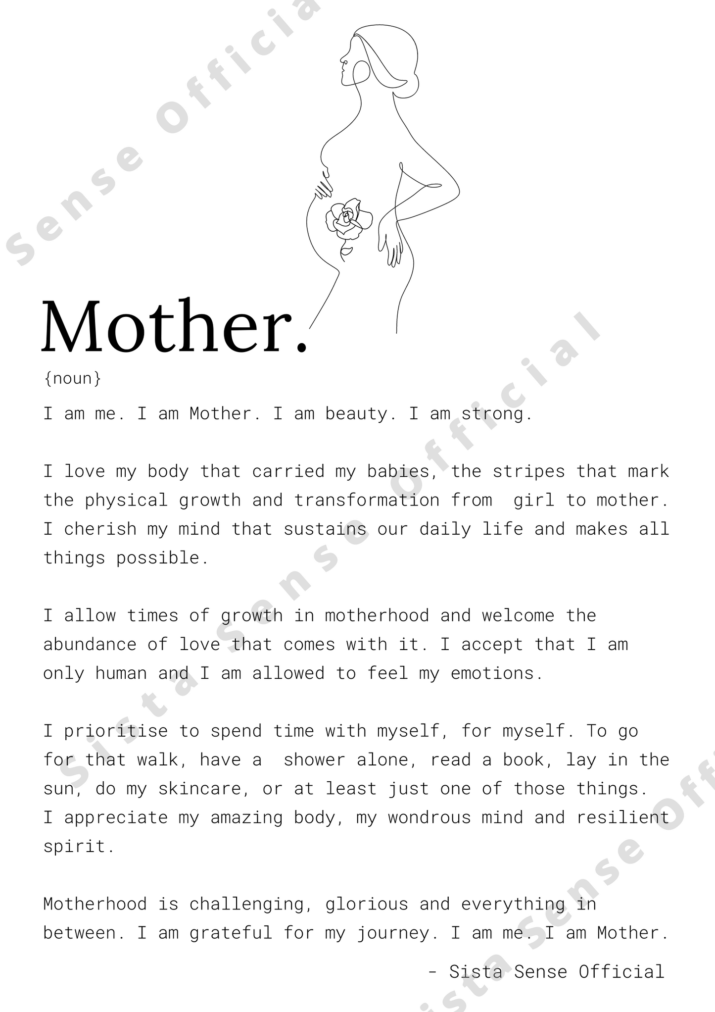 I am Mama/Mother Letter Print