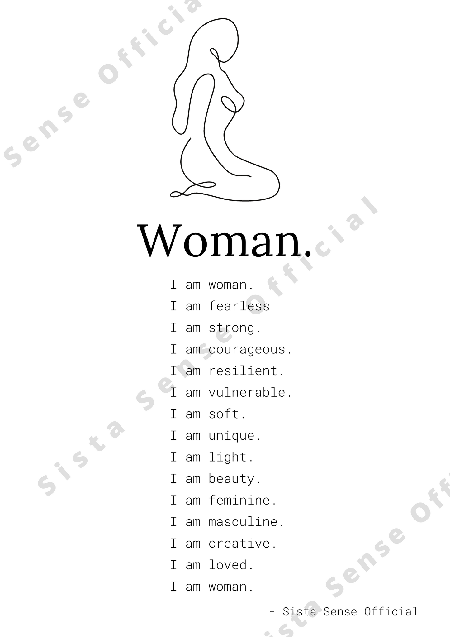 I am Woman Letter Print