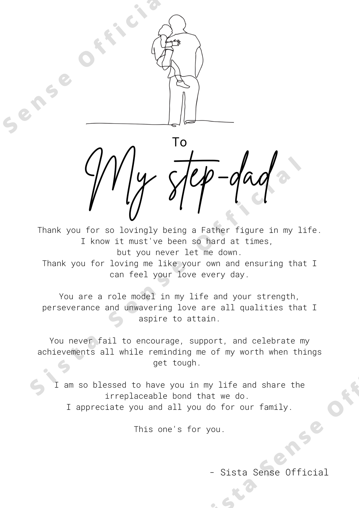 Step Dad Letter Print