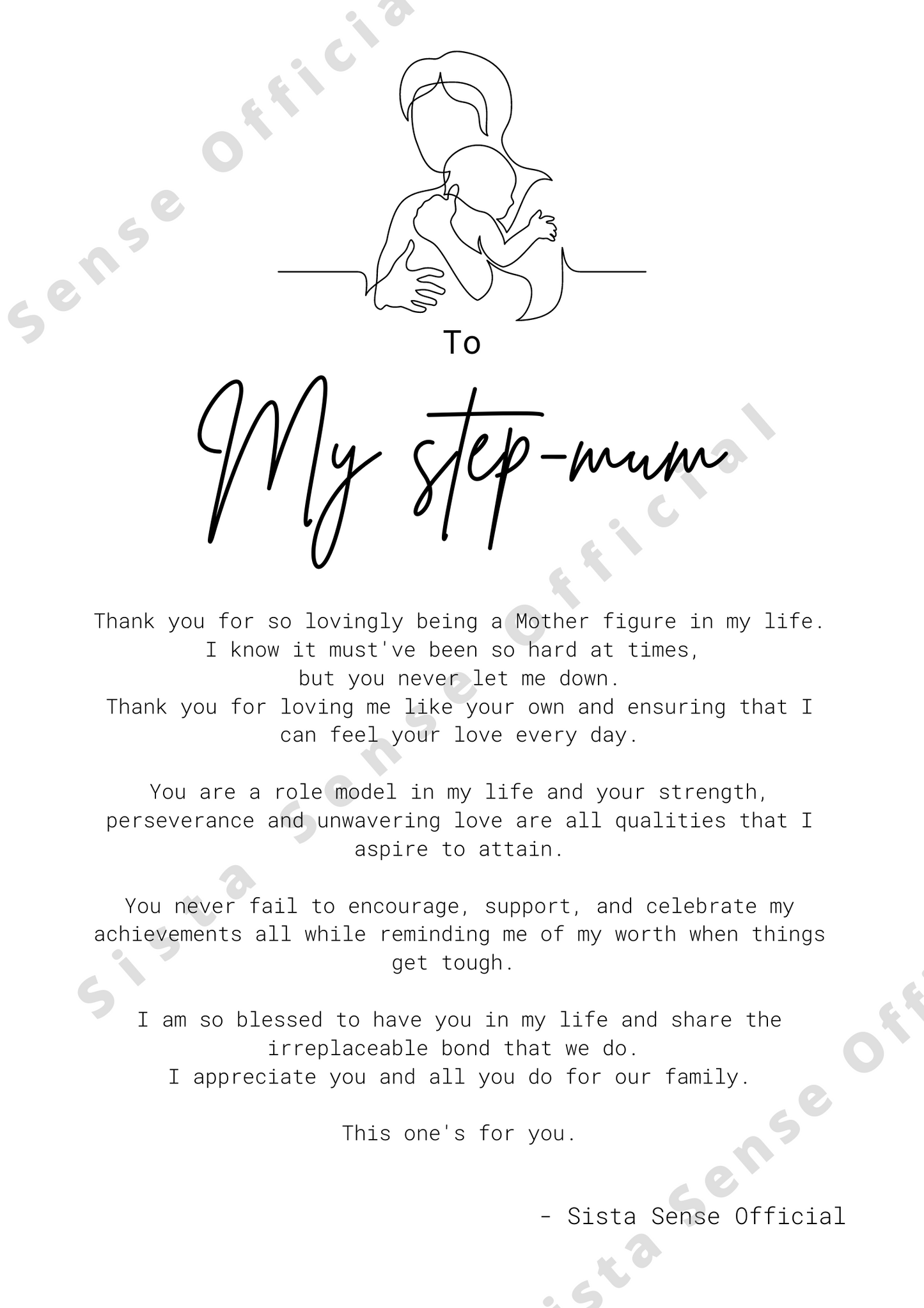 Step Mum Letter Print