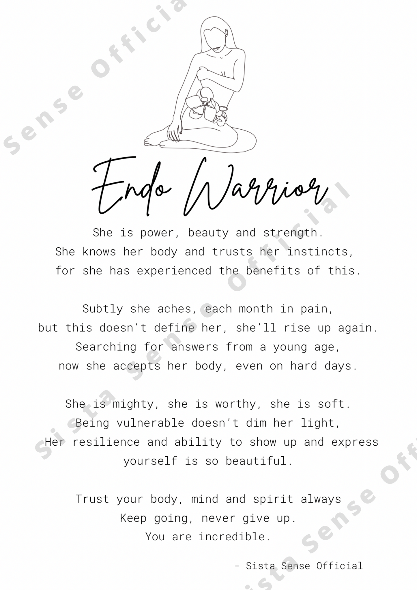 Endo Warrior Letter Print